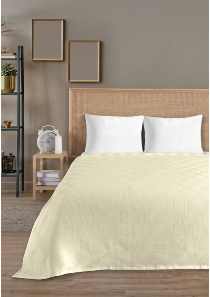 %100 Pamuk Çift Kişilik Açık Sarı Otel Pike Takım 200 x 230 cm fiyatları
