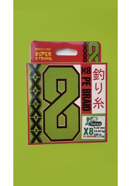 Tusaş 0.22 mm 150 Metre 8x Green Örgü Ip