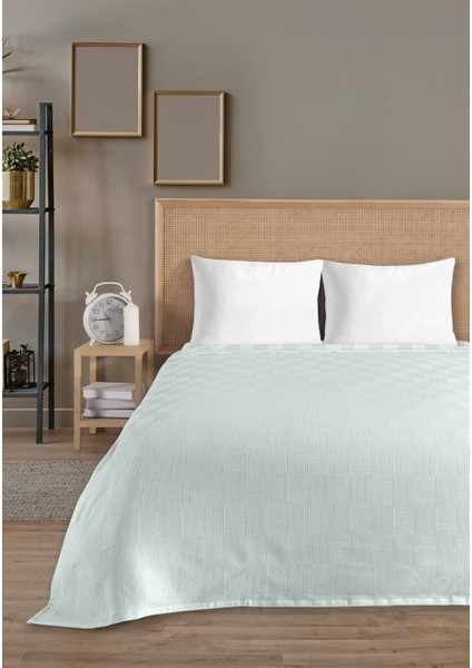 %100 Pamuk Çift Kişilik Mavi Otel Pike Takım 200 x 230 cm fiyatları