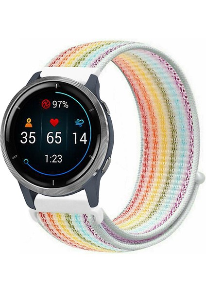 Garmin Venu 2 ile Uyumlu Kordon Kumaş Desenli Cırt Cırtlı Spor Kayış
