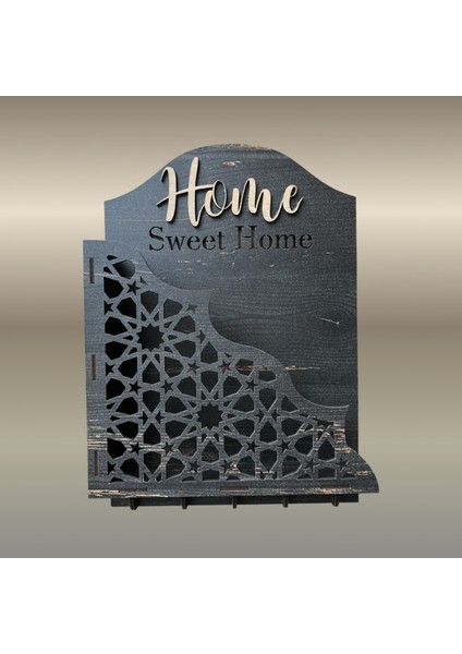 Lazer Kesim Mdf Duvara Monte Anahtarlık ve Postalık 5 Askılı 27,5X19,5 cm fiyatları