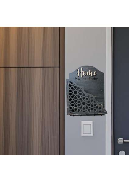 Lazer Kesim Mdf Duvara Monte Anahtarlık ve Postalık 5 Askılı 27,5X19,5 cm fırsatları