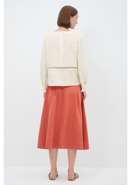 Sırtı Düğmeli Bluz Vanilya 11544918000 indirimleri