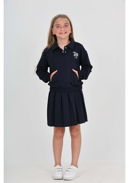 Kız Çocuk Fiyonk Nakışlı Etekli Takım fırsatları