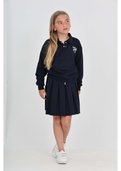 Kız Çocuk Fiyonk Nakışlı Etekli Takım indirimleri