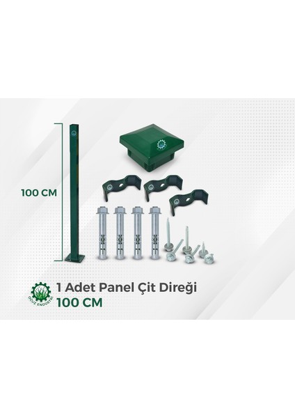 Oğuz Endüstri Tel Çit 1 Adet Panel Çit Direği 100CM(AKSESUARLI)