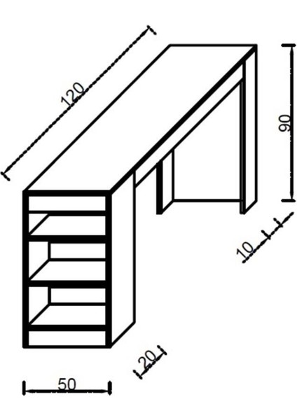 Shelfy Bar Raflı Yemek Masası Beyaz fırsatları