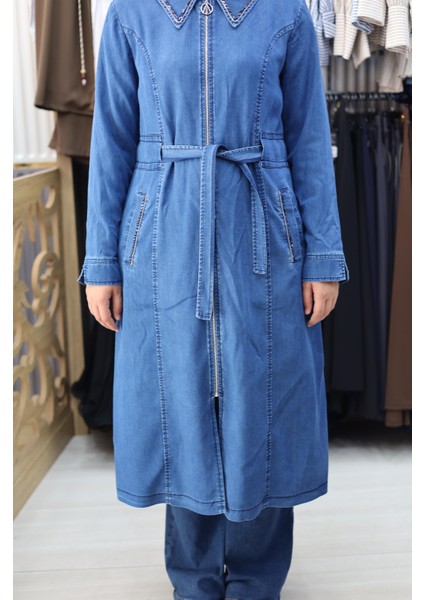 Belden Bağlamalı Yazlık Kot Ceket fiyatları