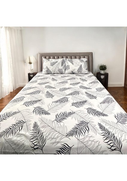 Çift Kişilik Desenli Ranforce Kumaş Fitted Lastikli Çarşaf & 2 Adet Yastık Kılıfı