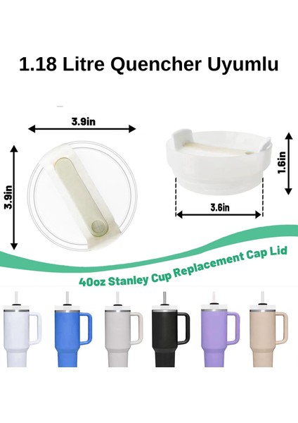 Quencher 40 Oz 1.18 Lt Uyumlu Pipetli Termos Kapak fiyatları