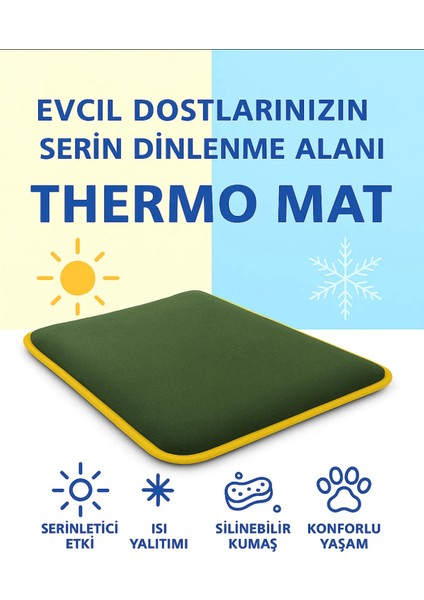 Thermo Mat Hem Soğuk Hem Sıcak Kullanılabilen 2si1 Arada Kedi & Köpek Minderi 40X60CM