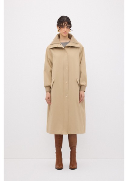 Cep Kapaklı Uzun Kaban Bej 13644331000