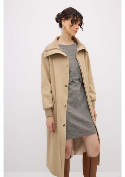 Cep Kapaklı Uzun Kaban Bej 13644331000 fiyatları