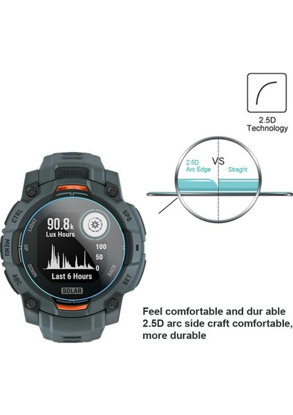 Garmin Instinct 3 Amoled 50MM Temperli Cam Ekran Koruyucu Hd Şeffaf Saat Ekran Filmi Için 3 Adet (Yurt Dışından) fırsatları