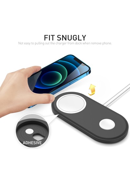 Ahastyle PT135 2'si 1 Arada Akıllı Saat Cep Telefonu Şarj Cihazı Silikon Kılıf Magsafe Şarj Matı Şarj Istasyonu Koruyucusu ile Uyumlu - Siyah (Yurt Dışından) fırsatları
