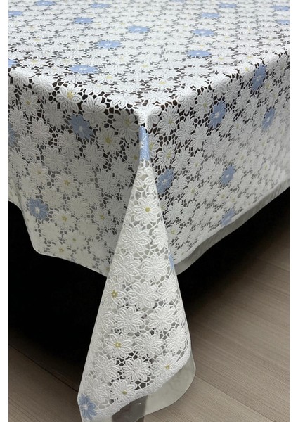 Pvc Şeffaf kaplamalı silinebilir muşamba masa örtüsü papatya 62-B