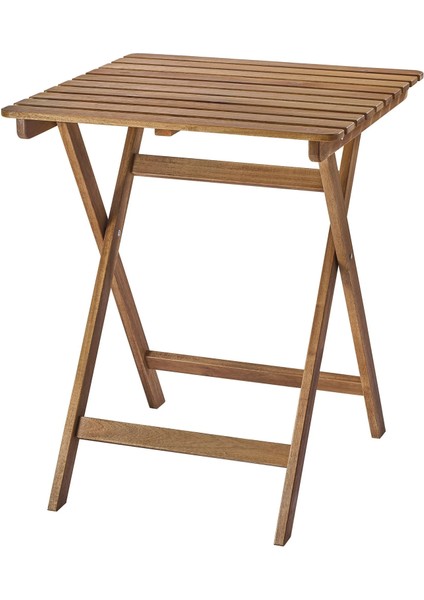 Askholmen Masa 62 x 60 x 73 cm Koyu Kahve Katlanabilir Dış Mekan Uyumlu Akasya Ahşap