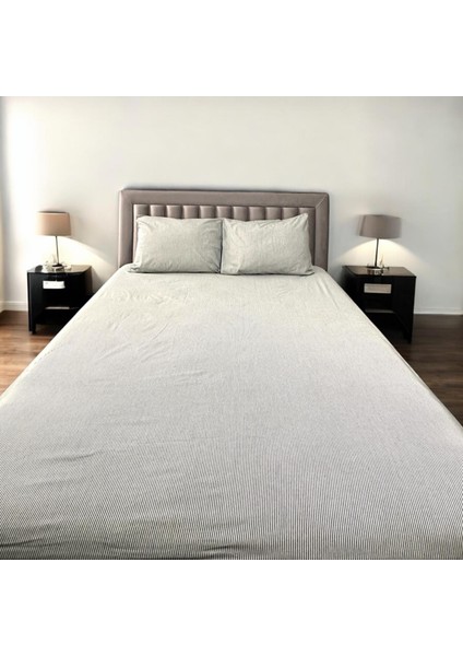 Çift Kişilik Desenli Ranforce Kumaş Fitted Lastikli Çarşaf & 2 Adet Yastık Kılıfı