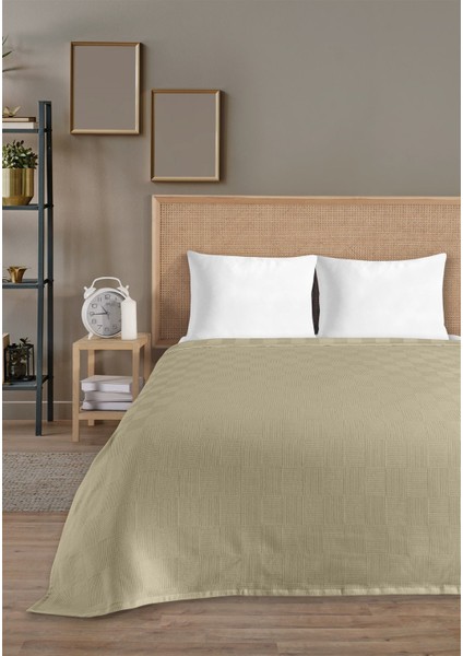 %100 Pamuk Tek Kişilik Bej Otel Pike Takım 160 x 230 cm fiyatları