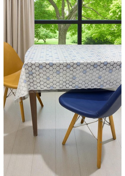 Pvc Şeffaf kaplamalı silinebilir muşamba masa örtüsü papatya 62-B modelleri