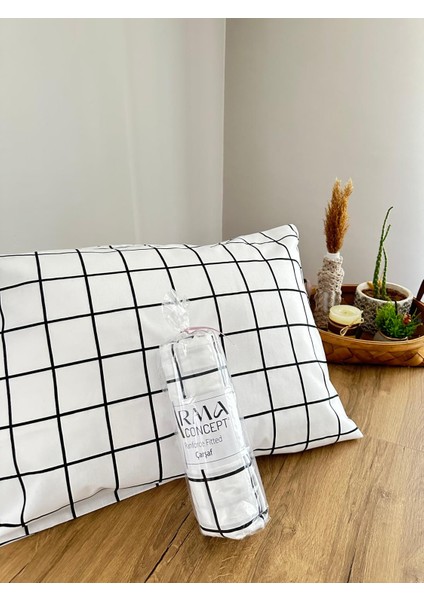 Çift Kişilik Desenli Ranforce Kumaş Fitted Lastikli Çarşaf & 2 Adet Yastık Kılıfı fiyatları