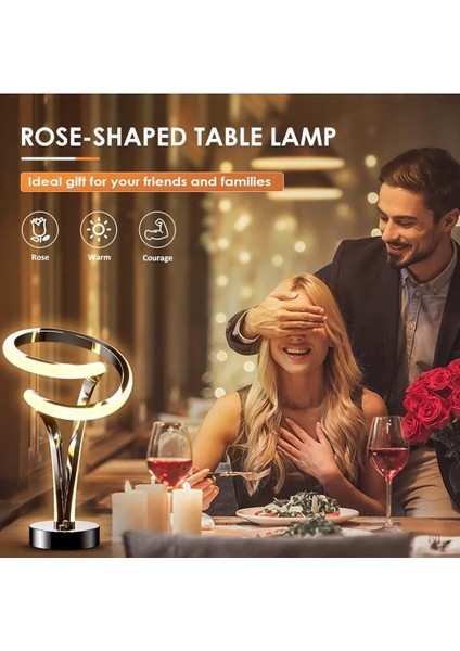 Airnasa LED Gece Lambası, 10 W Modern Masa Lambası, Spiral Tasarım Masa Lambası, 1300 Lm, 3000 K Sıcak Beyaz, Dokunmatik Kısılabilir, Masa Lambası, Dekoratif Aydınlatma modelleri