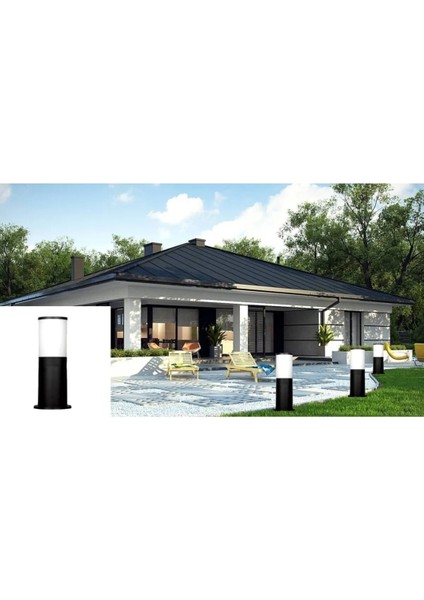 Ekim Aydınlatma E27 Duylu Bahçe ve Yol Aydınlatma Set Üstü 29CM Kisa Boru Tipi Aplik