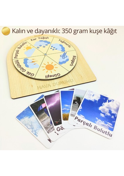 Okul Öncesi Eğitici Hava Durumu Çarkı – Çocuklar Için Gözlem ve Hava Takibi Etkinliği – Gözlem Becerisi ve Doğa Farkındalığı Için Eğitici Set