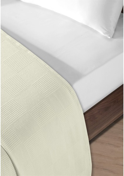 %100 Pamuk Tek Kişilik Krem Otel Pike Takım 160 x 230 cm modelleri