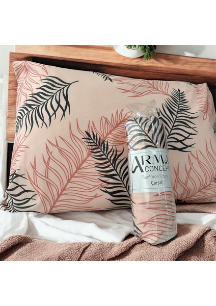 Çift Kişilik Desenli Ranforce Kumaş Fitted Lastikli Çarşaf & 2 Adet Yastık Kılıfı indirimleri