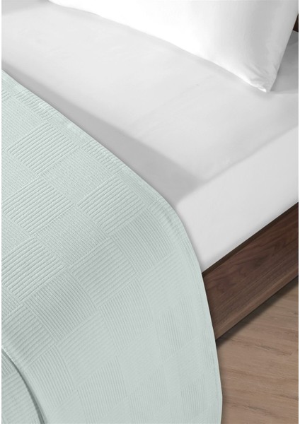 %100 Pamuk Tek Kişilik Mavi Otel Pike Takım 160 x 230 cm modelleri