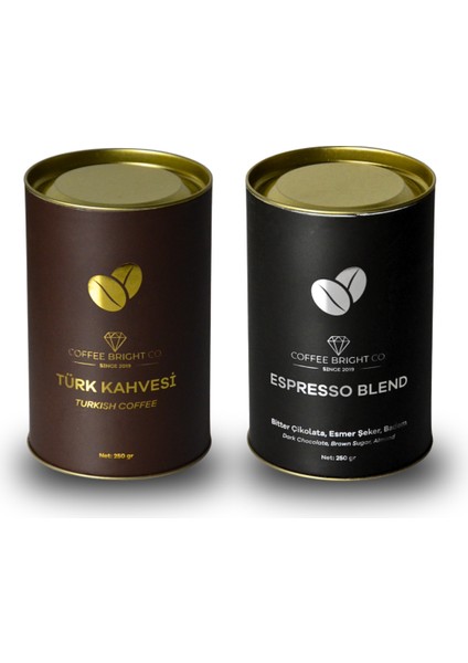 250 gr. Espresso Blend + 250 gr. Nitelikli Türk Kahvesi