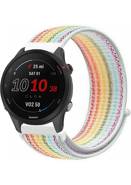 Garmin Forerunner 255 ile Uyumlu Kordon Kumaş Desenli Cırt Cırtlı Spor Kayış