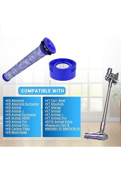 Dyson V7 V8 Cordless Dik Süpürge Uyumlu Hepa Filtre, Dyson V8 V7 Uyumlu Hepa Filtre Seti modelleri