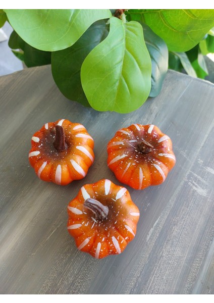 Yapay Kabak 3 Adet 6 cm, Dekor, Yapay Meyve, Yapay Sebze, Hediye, Mutfak, Sonbahar modelleri