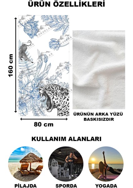 Modern Desenli Dijital Baskı Plaj Deniz Havlusu Peştamal 80X160 cm TKR005 fırsatları