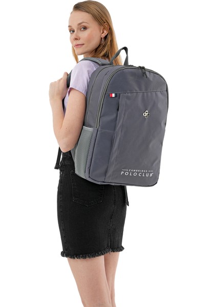 Hafif Su Geçirmez Günlük Sırt Çantası - Okul Çantası Gri