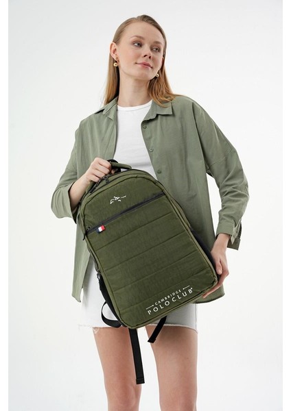 Minimalist Tasarım Unisex Çok Günlük Gözlü Sırt Çantası - Okul Çantası Haki indirimleri