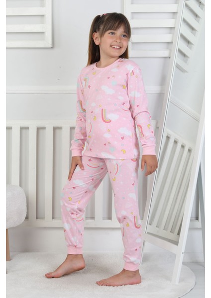 Cute Dreams Pattern Uzun Kollu Kız Çocuk Pijama Takımı indirimleri