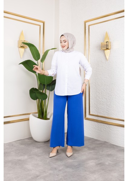 Beli Lastikli Salaş Ayrobin Pantolon - Mavi / A0103 indirimleri