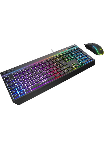 KM-R57 Seraphic Siyah Rgb Oyuncu Multimedia Klavye ve 12800 Dpi Mouse Gaming Set