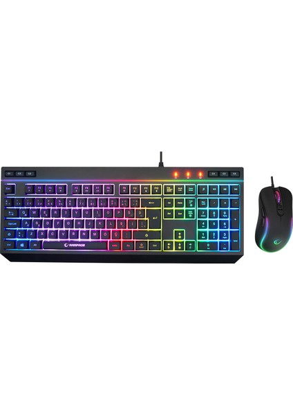 KM-R57 Seraphic Siyah Rgb Oyuncu Multimedia Klavye ve 12800 Dpi Mouse Gaming Set fiyatları