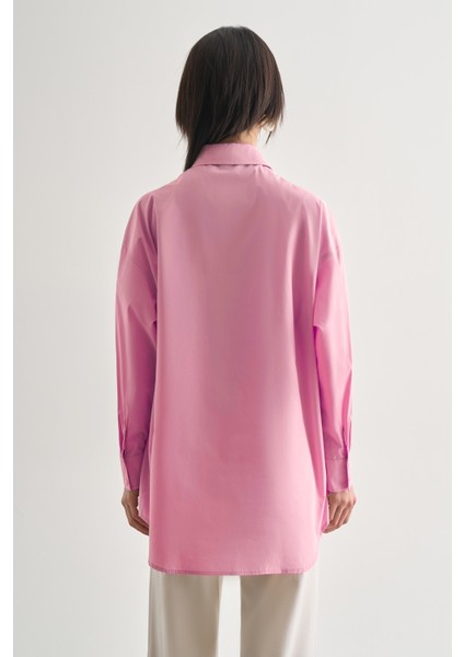 Premium Saf Pamuk Pembe Oversize Gömlek fiyatları