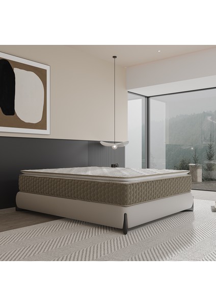 Mocha Çift Kişilik Pedli Paket Yaylı Yatak 30 cm fiyatları