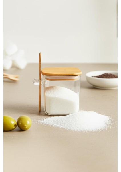 Spicy - Kaşıklı Cam Saklama Kabı 9cm fırsatları