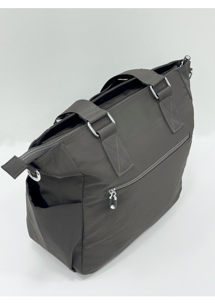 Kadın Çok Gözlü Kullanışlı Suya Dayanıklı Saten Kumaş Koyu Gri Renkli Çapraz Askılı El ve Omuz Çantası fırsatları