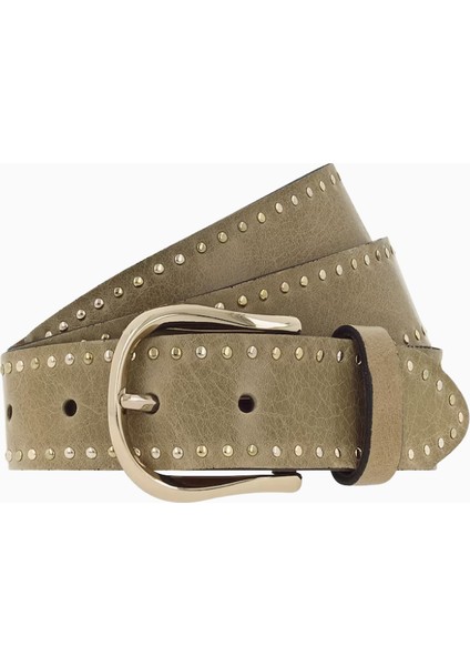 Çivili Kadın Deri Kemer, Lüks Klasik Toka, 75 cm