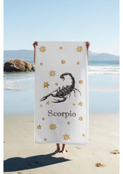 Modern Desenli Dijital Baskı Plaj Deniz Havlusu Peştamal 80X160 cm BRS029