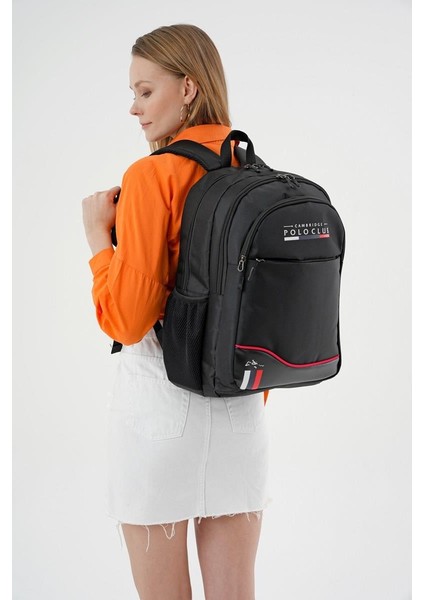 Unisex Şık Çok Gözlü Günlük Sırt Çantası - Okul Çantası Siyah indirimleri