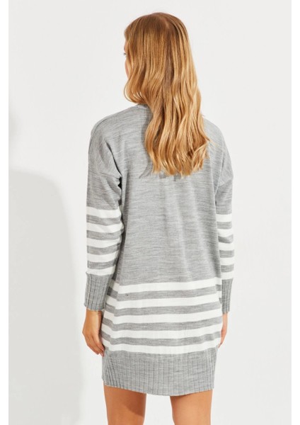 Kadın Gri Triko Çizgili Tunik YV202 indirimleri